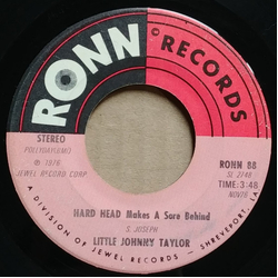 Little Johnny Taylor Hard Head Makes A Sore Behind / Future Vinyl 7" USED