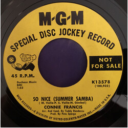 Connie Francis So Nice (Summer Samba) Vinyl 7" USED