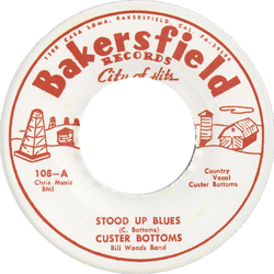 Custer Bottoms / Bill Woods Band Stood Up Blues Vinyl 7" USED