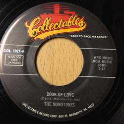 The Monotones / Johnnie & Joe Book Of Love / Over The Mountain Across The Sea USED VINYL 7INCH 45 RPM REISSUE