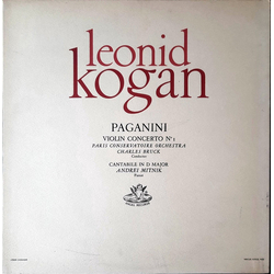 Niccolò Paganini / Leonid Kogan / Orchestre De La Société Des Concerts Du Conservatoire / Charles Bruck Violin Concerto No. 1, Cantabile In D Major Vi