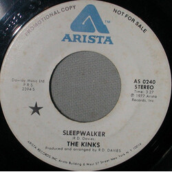 The Kinks Sleepwalker USED VINYL 7INCH 45 RPM PROMO STEREO MONO