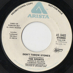The Sports Don't Throw Stones USED VINYL 7INCH 45 RPM SINGLE PROMO