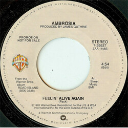 Ambrosia (2) Feelin' Alive Again USED VINYL 7INCH 45 RPM PROMO