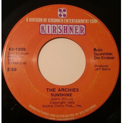 The Archies Sunshine / Over And Over Vinyl 7" USED
