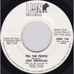 Joey Gregorash Tell The People USED VINYL 7INCH 45 RPM PROMO MONO