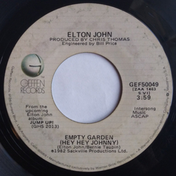 Elton John Empty Garden Vinyl 7" USED
