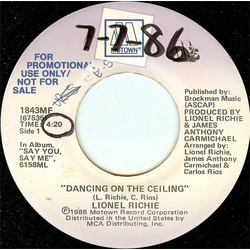 Lionel Richie Dancing On The Ceiling Vinyl 7" USED