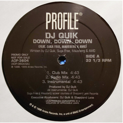 DJ Quik Down, Down, Down Vinyl 12" USED