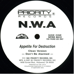 N.W.A. Appetite For Destruction Vinyl 12" USED