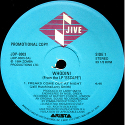 Whodini Freaks Come Out At Night Vinyl 12" USED