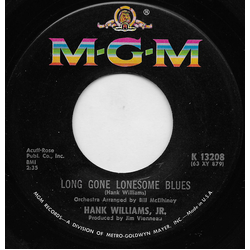 Hank Williams Jr. Long Gone Lonesome Blues Vinyl 7" USED