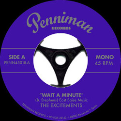 The Excitements Wait A Minute / Right Now USED VINYL 7INCH 45 RPM MONO