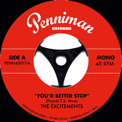 The Excitements You'd Better Stop / From Now On USED VINYL 7INCH 45 RPM MONO
