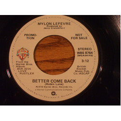 Mylon LeFevre Better Come Back USED VINYL 7INCH 45 RPM PROMO STEREO MONO