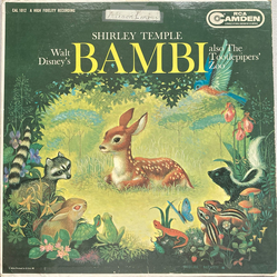 Shirley Temple / The Tootlepipers Walt Disney's Bambi Also The Tootlepipers' Zoo Vinyl LP USED