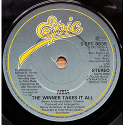 ABBA The Winner Takes It All Vinyl 7" USED