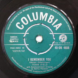 Frank Ifield I Remember You Vinyl 7" USED