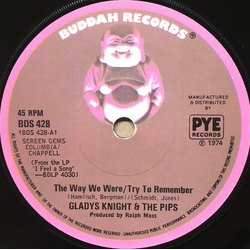 Gladys Knight And The Pips The Way We Were / Try To Remember Vinyl 7" USED