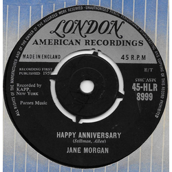 Jane Morgan Happy Anniversary Vinyl 7" USED