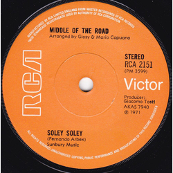 Middle Of The Road Soley Soley Vinyl 7" USED