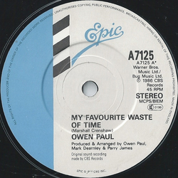 Owen Paul My Favourite Waste Of Time Vinyl 7" USED