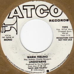 Lindisfarne Warm Feeling USED VINYL 7INCH PROMO STEREO MONO