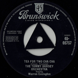 Tommy Dorsey And His Orchestra / Warren Covington Tea For Two Cha Cha Vinyl 7" USED