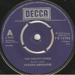 Vader Abraham The Smurf Song Vinyl 7" USED
