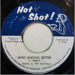 Toots & The Maytals Who Knows Better Vinyl 7" USED
