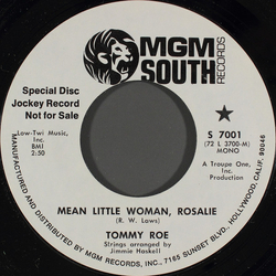 Tommy Roe Mean Little Woman, Rosalie Vinyl 7" USED