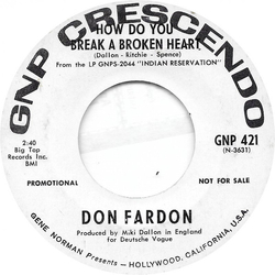 Don Fardon Sally Goes Round The Moon Vinyl 7" USED