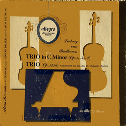 Ludwig van Beethoven / The Alma Trio Trio In C Minor (Op.1, No.3), Trio No.11 (Op.121a)  Variations On "Ich Bin Der Schneider Kakadu" Vinyl LP USED