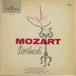 Wolfgang Amadeus Mozart / Bläservereinigung Der Wiener Philharmoniker Divertimenti Nos. 3,4,9, 16 Vinyl LP USED