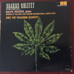 Johannes Brahms / Ralph Votapek / Paganini Quartet Quintet For Piano & Strings - Opus 34 Vinyl LP USED