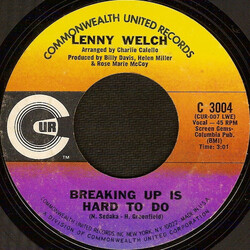 Lenny Welch Breaking Up Is Hard To Do USED VINYL 7INCH 45 RPM SINGLE STYRENE