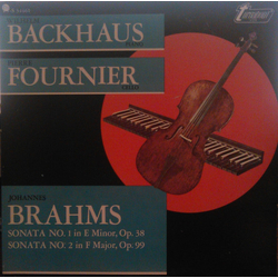 Johannes Brahms / Pierre Fournier / Wilhelm Backhaus Sonata No. 1 In E Minor, Op. 38, Sonata No. 2 In F Major, Op. 99 Vinyl LP USED