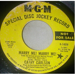 Cathy Carlson Marry Me! Marry Me! USED VINYL 7INCH 45 RPM PROMO