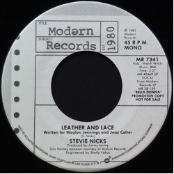 Stevie Nicks Leather And Lace USED VINYL 7INCH 45 RPM SINGLE PROMO STEREO MONO