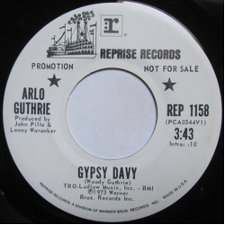 Arlo Guthrie Gypsy Davy Vinyl 7" USED