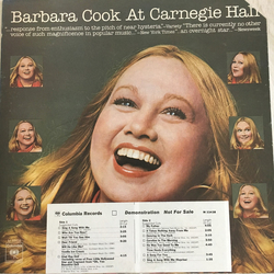 Barbara Cook Barbara Cook At Carnegie Hall Vinyl LP USED