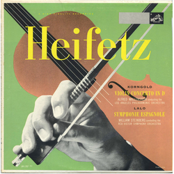 Jascha Heifetz Korngold Violin Concerto In D, Op. 35 / Lalo Symphonie Espagnole, Op. 21 Vinyl LP USED