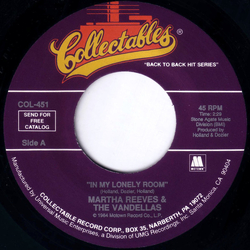 Martha Reeves & The Vandellas In My Lonely Room / Dancing In The Street Vinyl 7" USED