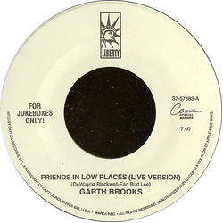 Garth Brooks Friends In Low Places (Live Version ) / Thunder Rolls (Live Version) Vinyl 7" USED