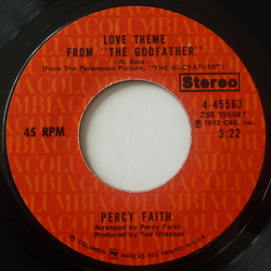 Percy Faith Love Theme From "The Godfather" Vinyl 7" USED