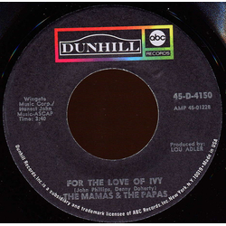The Mamas & The Papas For The Love Of Ivy / Strange Young Girls Vinyl 7" USED