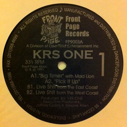 KRS-One Big Timer Vinyl 12" USED