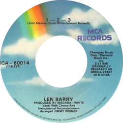 Len Barry 1-2-3 / Bullseye Vinyl 7" USED