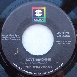The O'Kaysions Love Machine Vinyl 7" USED