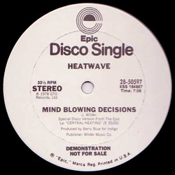 Heatwave Mind Blowing Decisions / Ain't No Half Steppin' Vinyl 12" USED